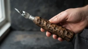 Ergonomic wooden handle of the best oyster knife for firm grip