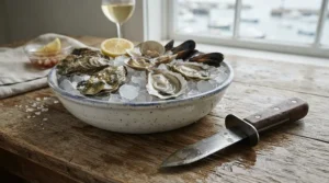Traditional best oyster knife design used in British coastal pubs