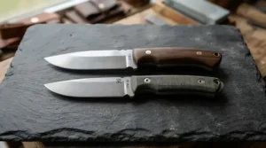 Comparing the fine edge retention of a VG-10 steel chef's knife alongside a standard kitchen blade